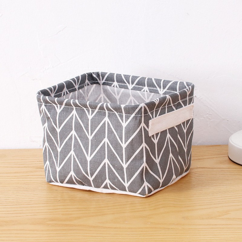 Gray Arrow Canvas Storage Basket