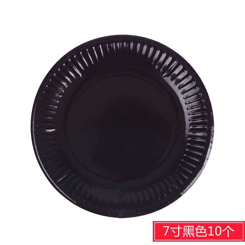 7 Inch Black 10 Kids Craft Paper Plate