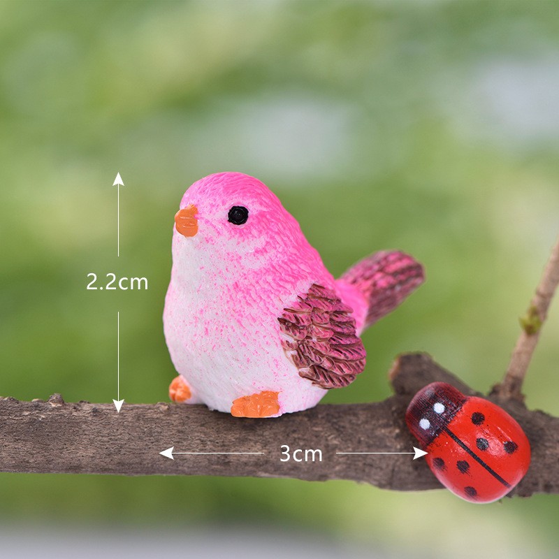 Pink Bird Micro Landscape Miniature Craft Supplies