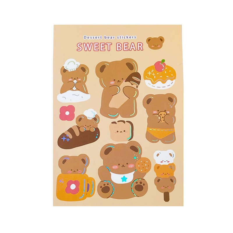 Khaki Bear Sticker Sheet