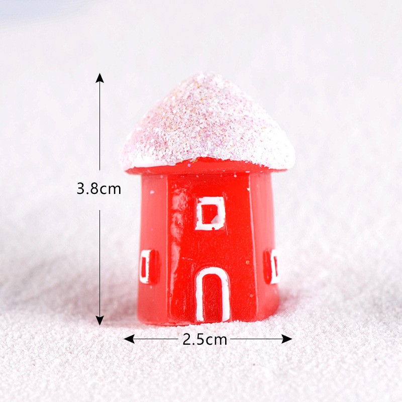 Red Snow House No 3 Miniature Resin Landscape Craft Supply