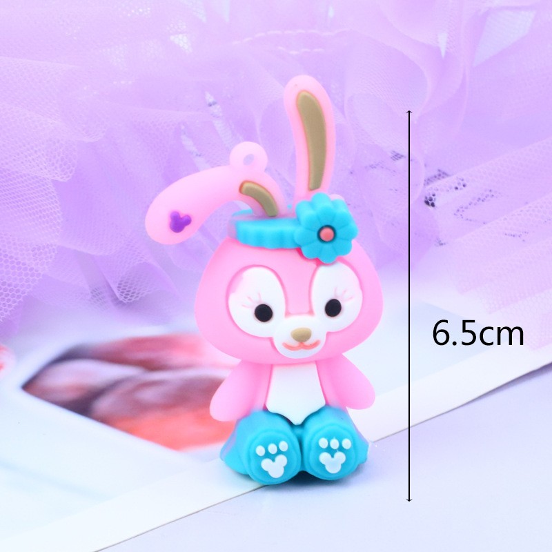 Pink Rabbit - Soft Rubber - 1 Piece Cake Topper Decoration