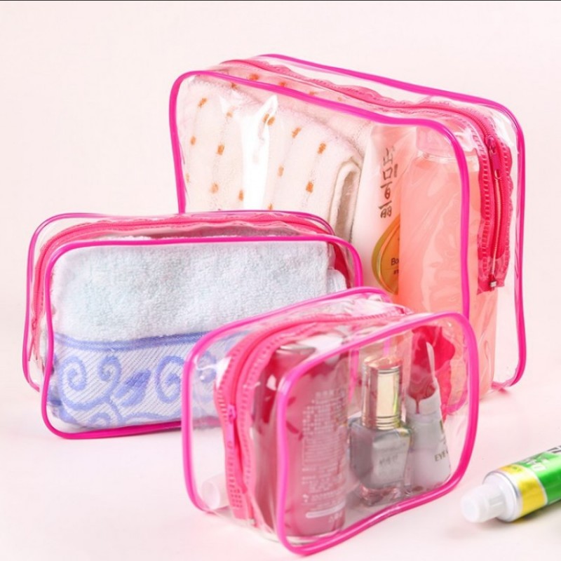 Rose Reds Large Pvc Cosmetic Travel Bag