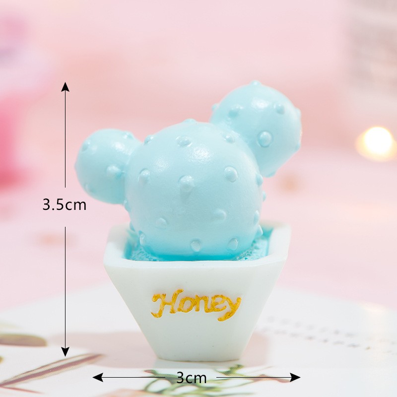 9 - Honey Blue Maiden Heart Cactus Micro Landscape Miniature Craft Supplies Clearance