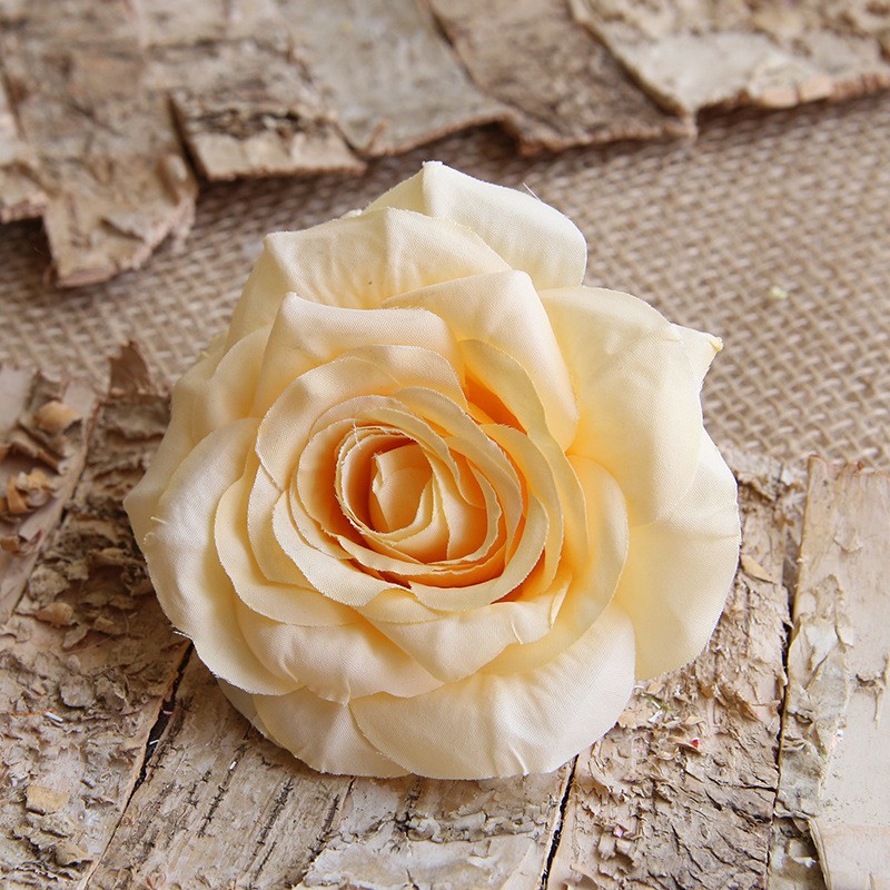 Deep Champagne Artificial Rose Head Clearance