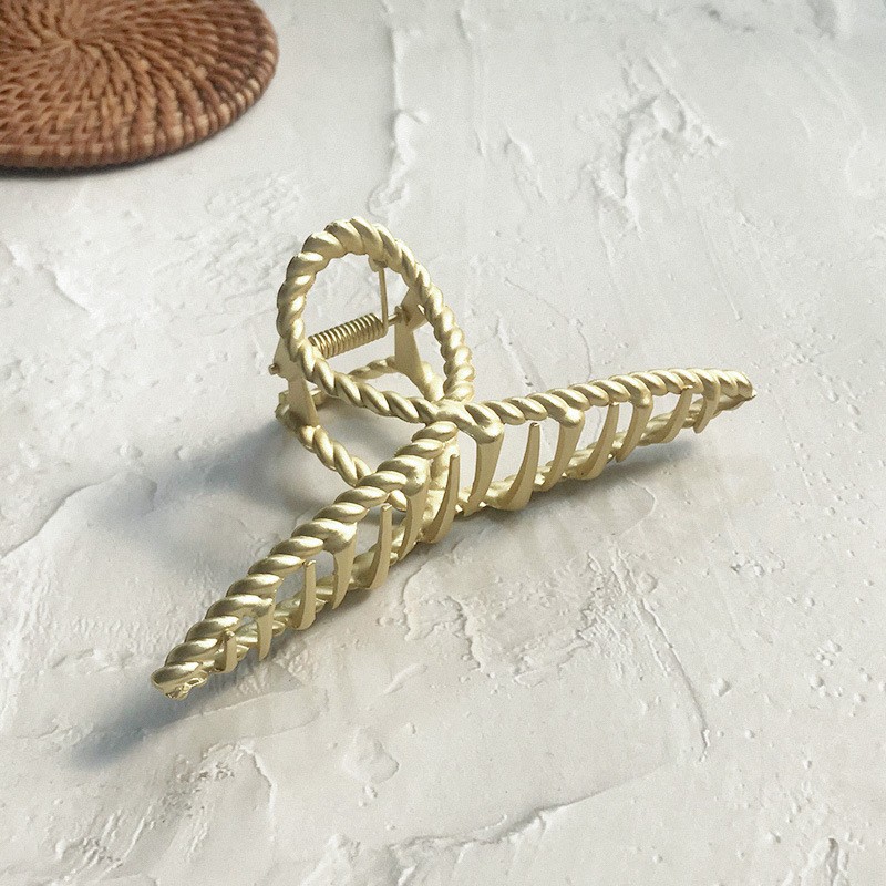 Extra large-Dumb Golden Twist Clip Korean Style Hair Grip Clamp