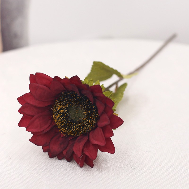 Autumn Red Single sunflower Artificial flower