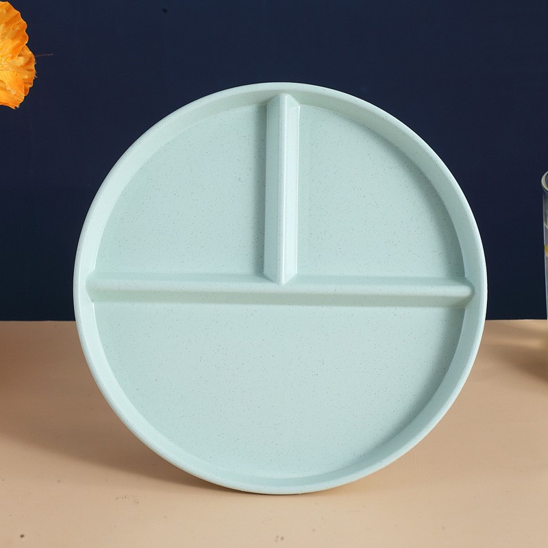 Nordic Green Wheat Straw Grid Meal Dish
