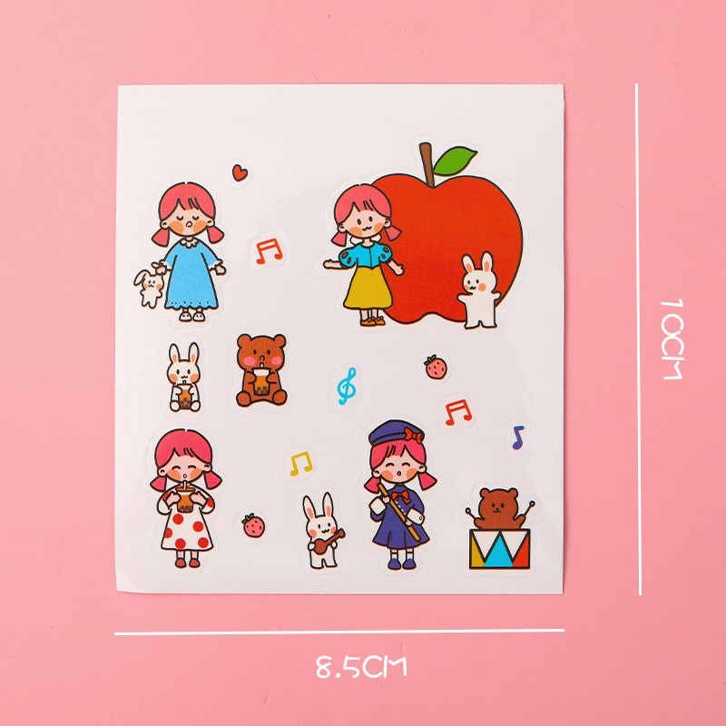 Apple Paradise Transparent Stickers Sheet