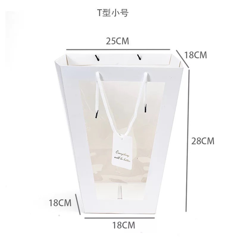 Trapezoidal White Trumpet 25X18X18 Gift Bag