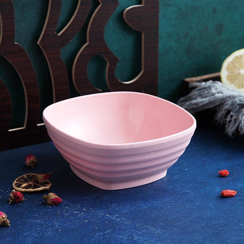 Nordic Powder Wheat Straw Eco 14cm Square Bowl