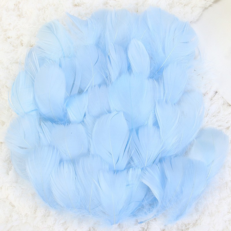 Macaron Feather Light Sky Blue 50 Pcs Craft Supplies