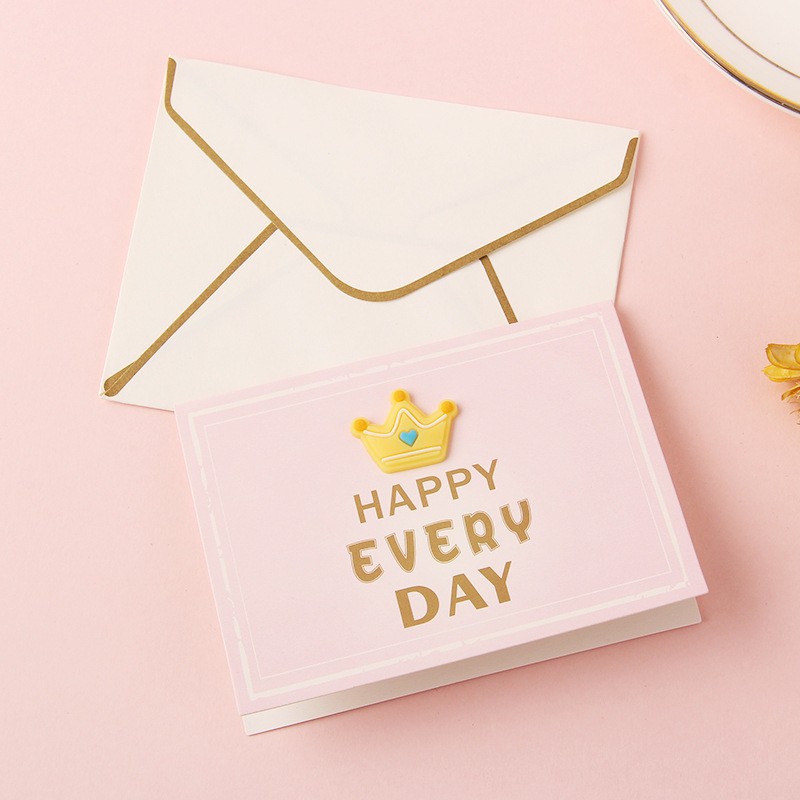 Happy Every Day Crown Icon Envelope Set Greeting Card