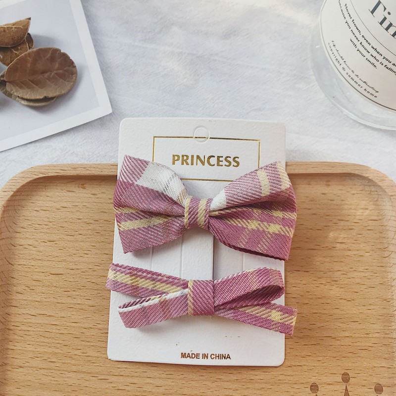 Raspberry Camellia Set Korean Style Bow Hair Clips Clearance