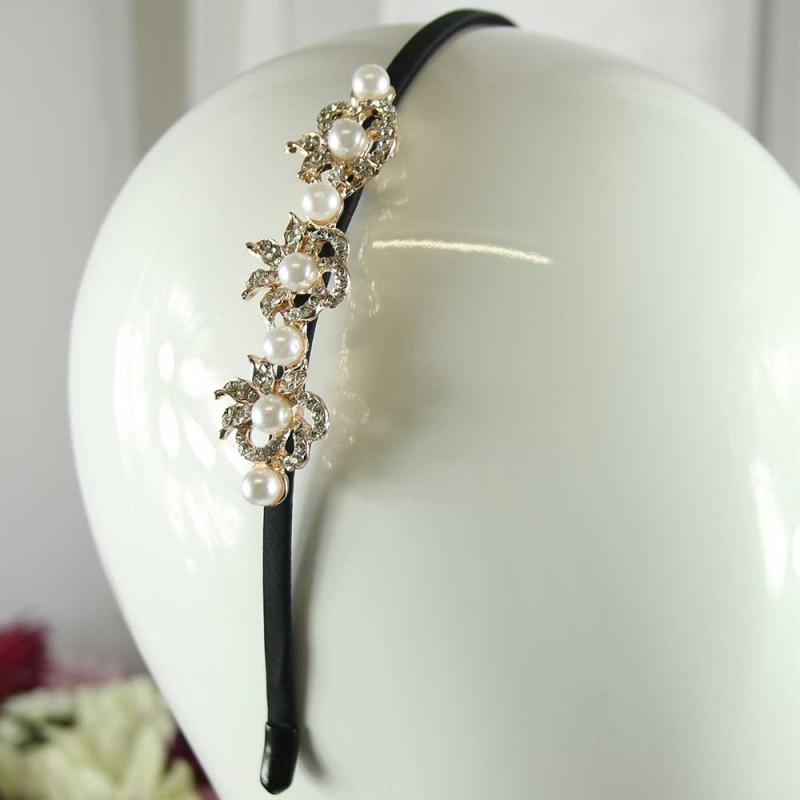 Pearl Floral Crystal Headband