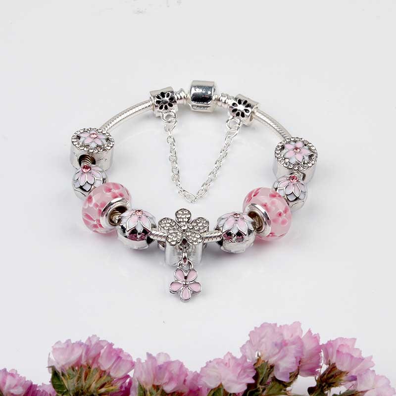 Pink Full Floral Bracelet