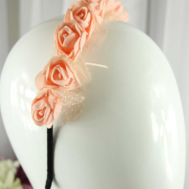 Peach Rose Headband
