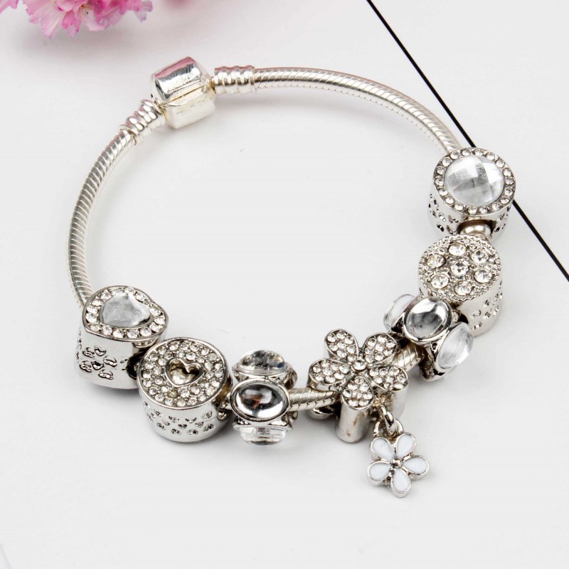 Silver Love Charm Bracelet