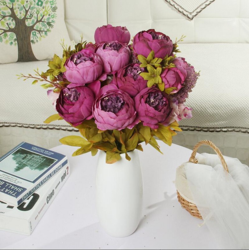 Autumn Dark Purple Peony Artificial Flower