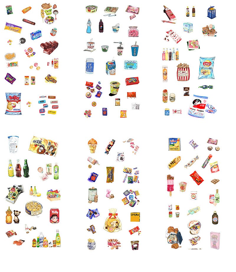 Nostalgic Food Sticker Sheet