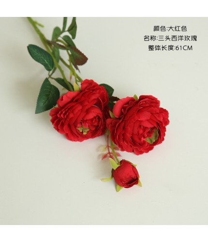 Big Red Western Rose Artificial Flowers