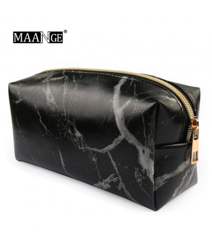 Black Marble Pattern Cosmetic Bag