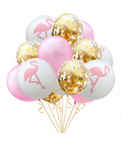 Flamingo Golden Confetti Balloon Pack