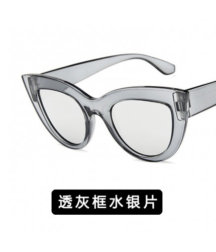 Gray Frame Mercury Plate Retro Style Sunglasses