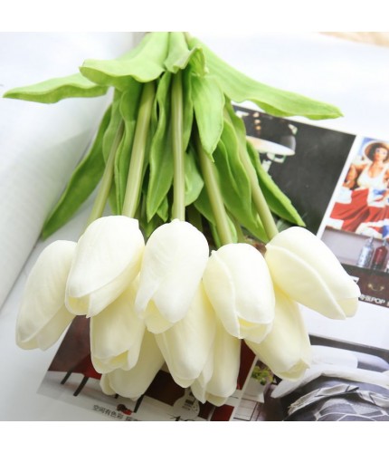 Pure White Tulip Artificial Flowers