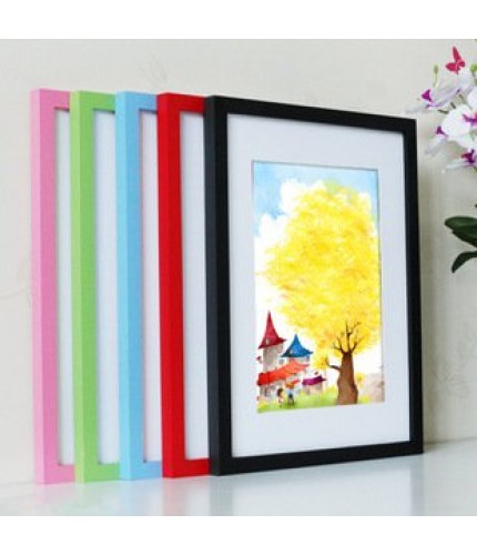 A4 21.0*29.7cm Hanging Frame White Solid Wood Photo Frame