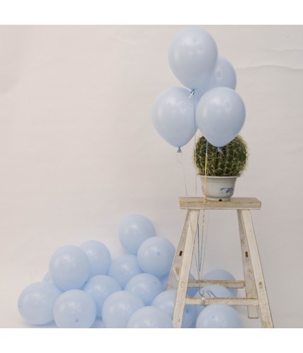 Macaron Blue Latex Balloon Pack
