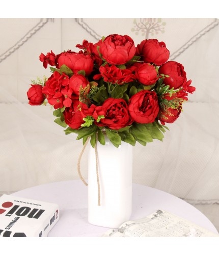 Spring Red Peony Artificial Flower