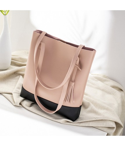 Pink Korean Style Tassel Tote Bag