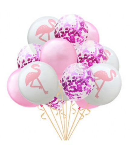 Flamingo Rose Red Confetti Balloon Pack
