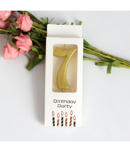 Local Gold 7 Birthday Candle
