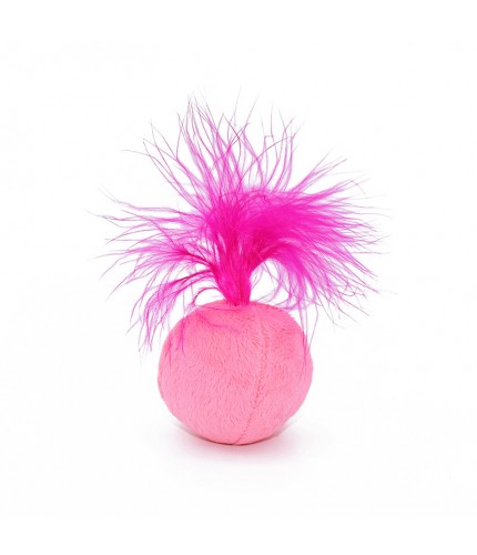 Red 5cm In Diameter Cat Feather Ball Toy