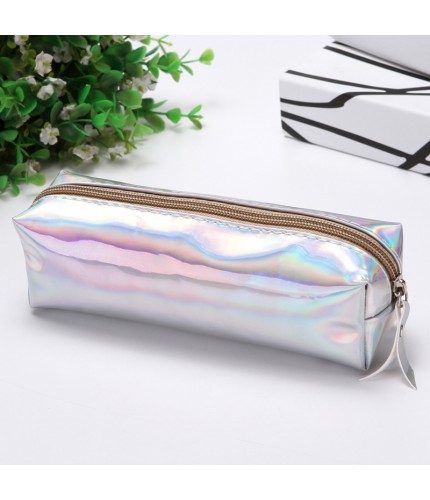 Colourful Silver Cylinder Pencil Case
