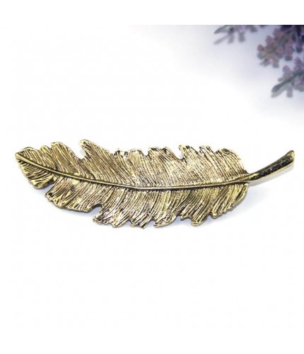 Gold Black Leaf Hair Pin