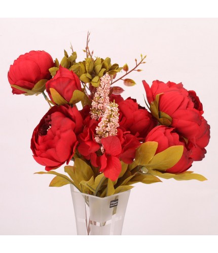 Wine Red Peony Artificial Flower