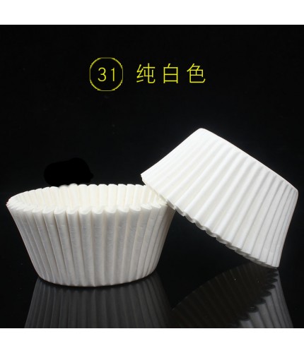 31-Pure White 100 Paper Cup Cake Baking Barrel