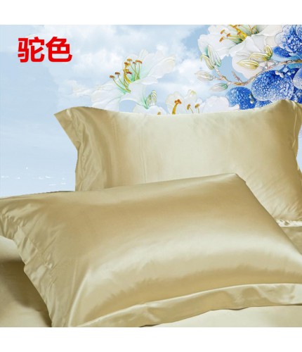 Flower Type Beige 48*74 Satin Silk Pillow Case