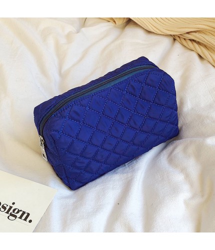 Dark Blue Nylon Travel Cosmetic Bag