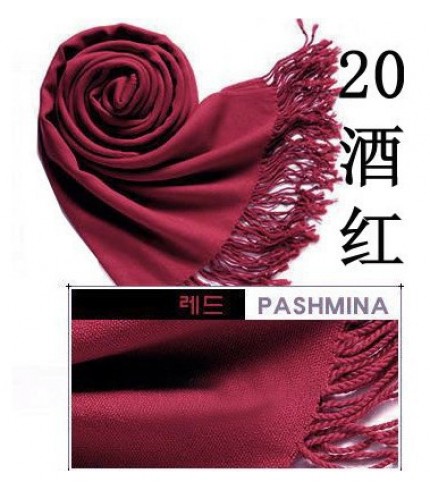  wine red Cashmere 180x70cm Pashmina Hijab