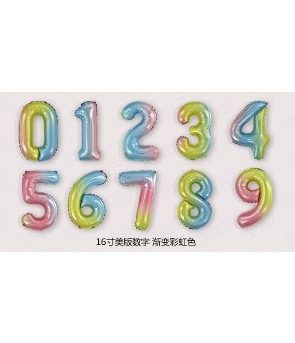16 Inch0 To 9 10 S Pastel Gradient Balloons