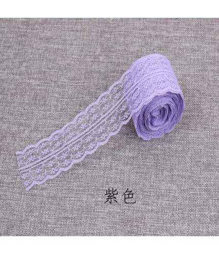 Purple 4.5cm Width 10 Meters One Roll Lace Trim