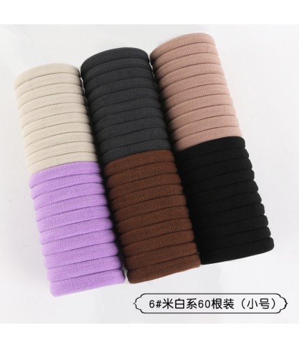 6 Rice White 60- Trumpet Hair Rope Hair Bands