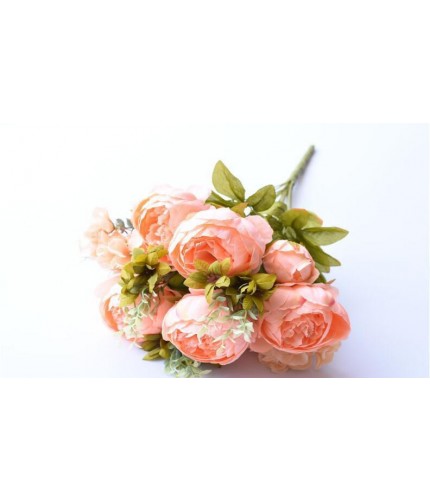 Green Leaf Dark Pink Peony High Grade Artificial Flowers