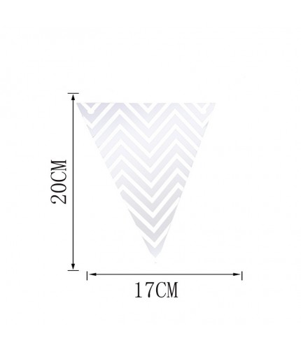 Silver Wavy Striped Pennant Wave Bunting