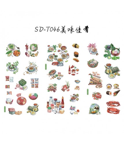 Sdt046 Delicious Food 3 Pieces Sticker Sheet Pack