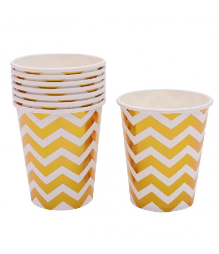 Stamping Wavy Striped Paper Cup 8 Packs Wave Cups